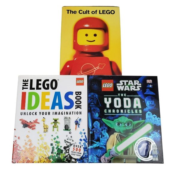 Lego Book Bundle Lot of 3 Lego Ideas Yoda Star Wars Cult of Lego Hardcover - Picture 1 of 8